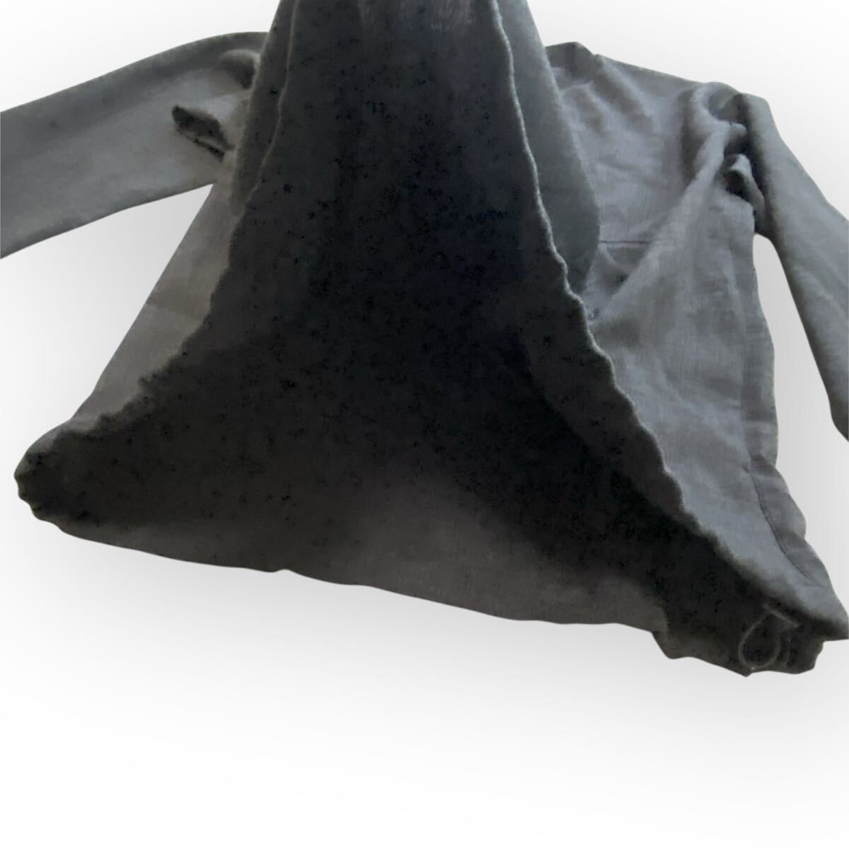 SHIPS any シップスエニィ メランジオックス スピンドル ポケット Tシャツ クルーネック 長袖Tシャツ ダークグレー メンズL_画像9