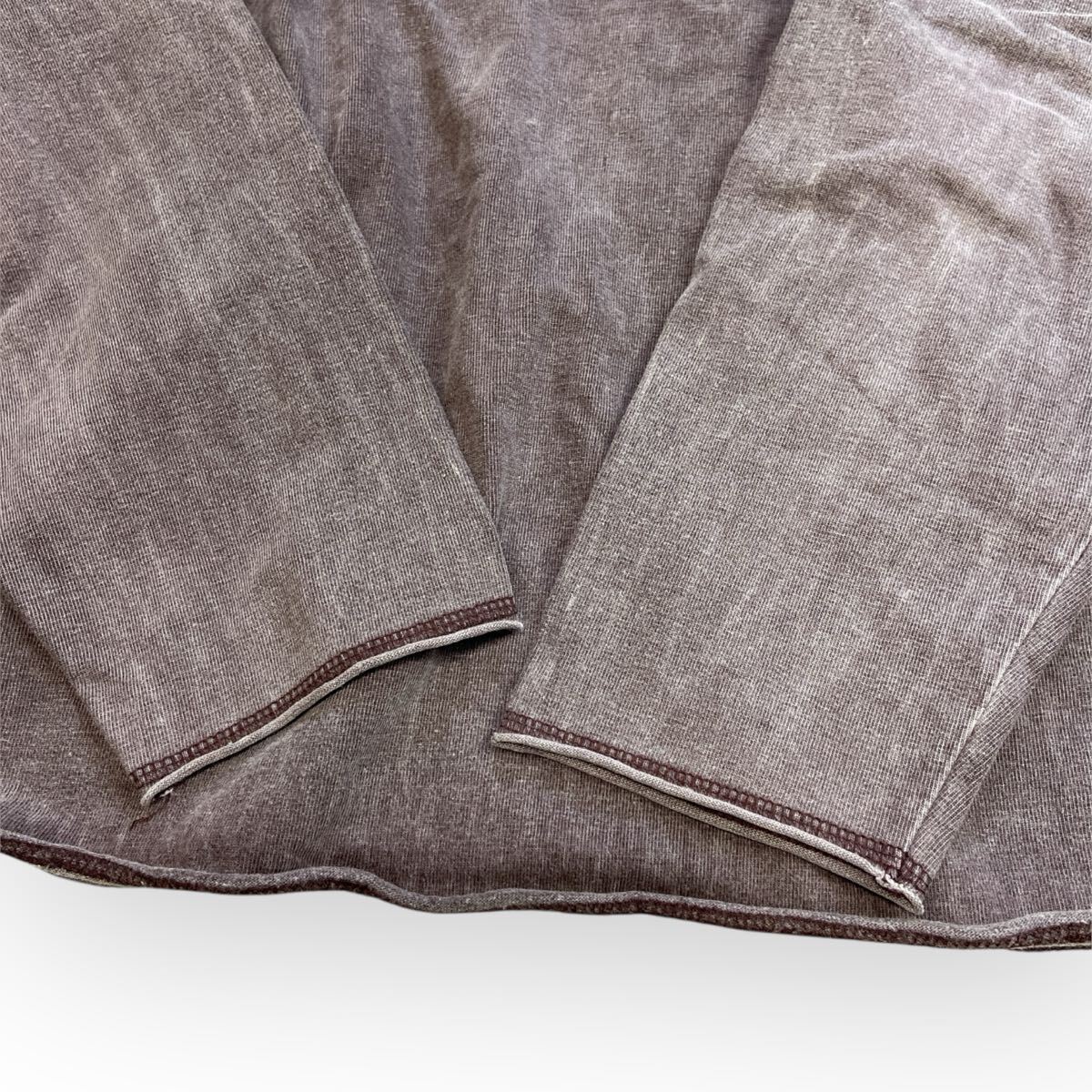 UNITED ARROWS ブルーレーベル カットソー 長袖 Tシャツ ダメージ 綿100% 赤茶色 レディースメンズL_画像3