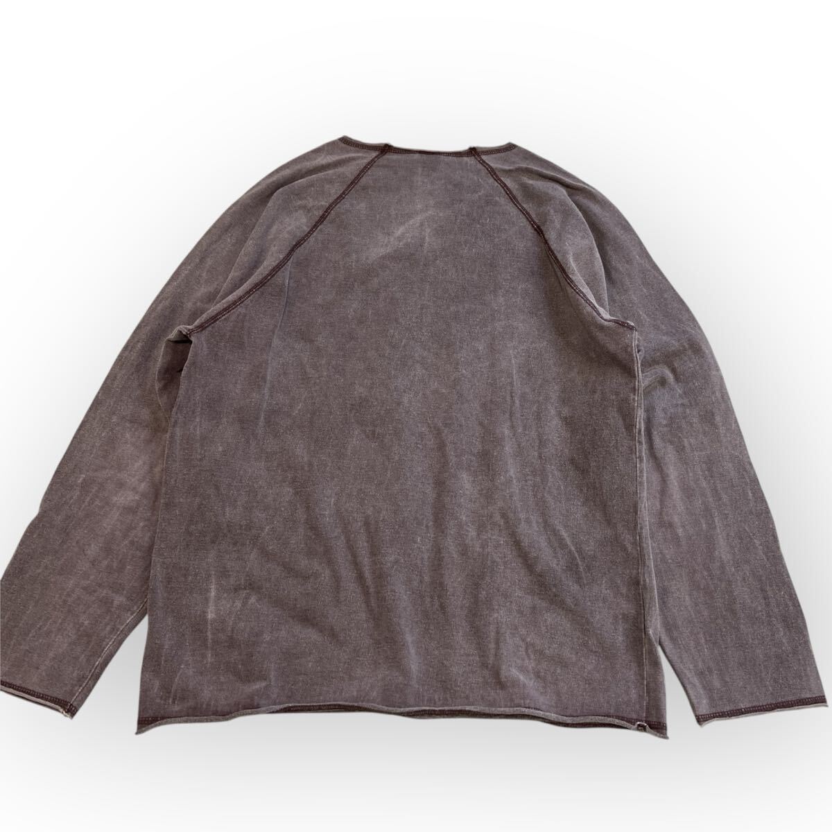 UNITED ARROWS ブルーレーベル カットソー 長袖 Tシャツ ダメージ 綿100% 赤茶色 レディースメンズL_画像4