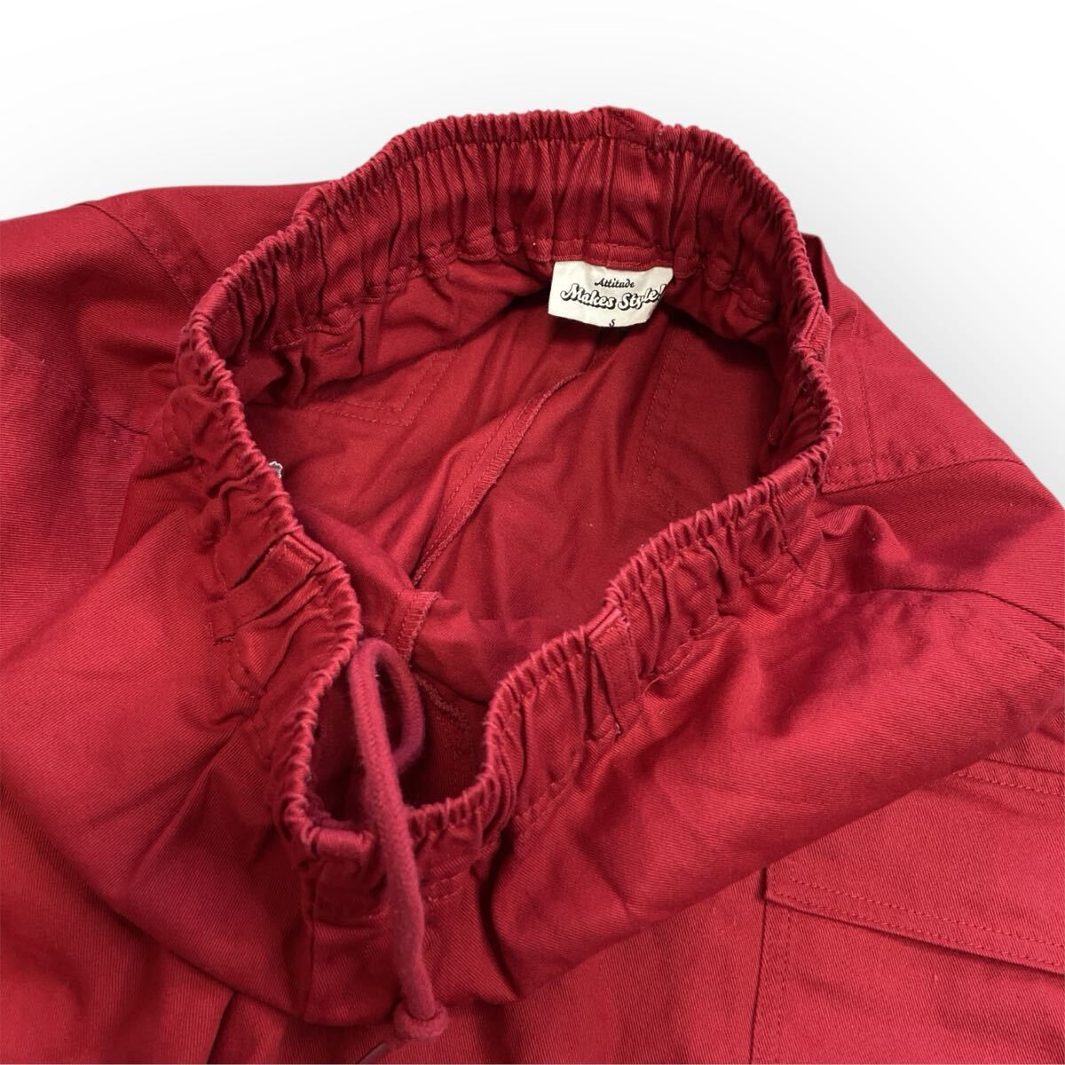 makes style SPINNS スピンズ カラースノーカーゴパンツ カラーパンツ 赤 レッド ストリートコーデ レディースメンズS_画像4