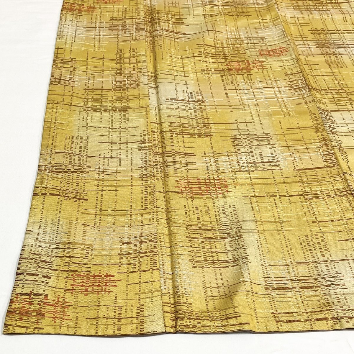 着物月花　幾何学文様　御召　正絹　ki6061_画像2