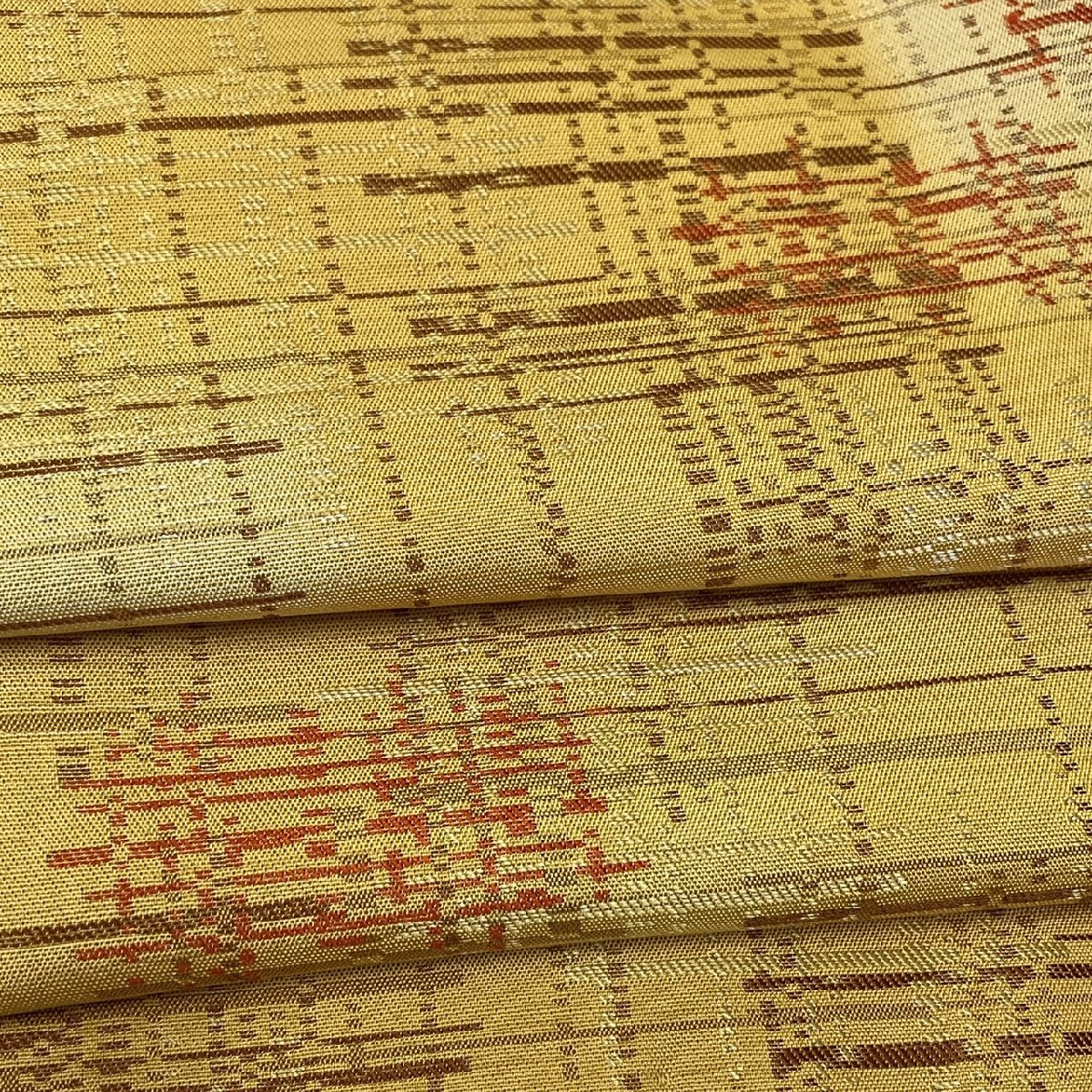 着物月花　幾何学文様　御召　正絹　ki6061_画像8