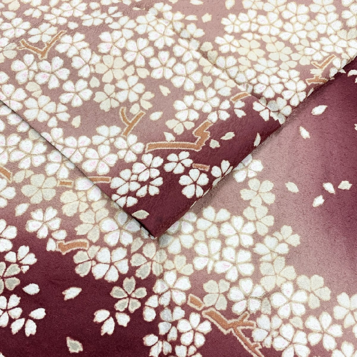 着物月花　ぼかし染　品のある花　訪問着　正絹　共八掛　ガード加工　ki6093_画像5