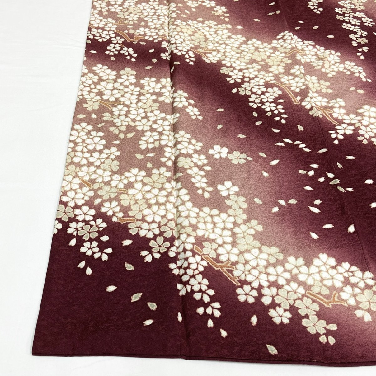 着物月花　ぼかし染　品のある花　訪問着　正絹　共八掛　ガード加工　ki6093_画像6