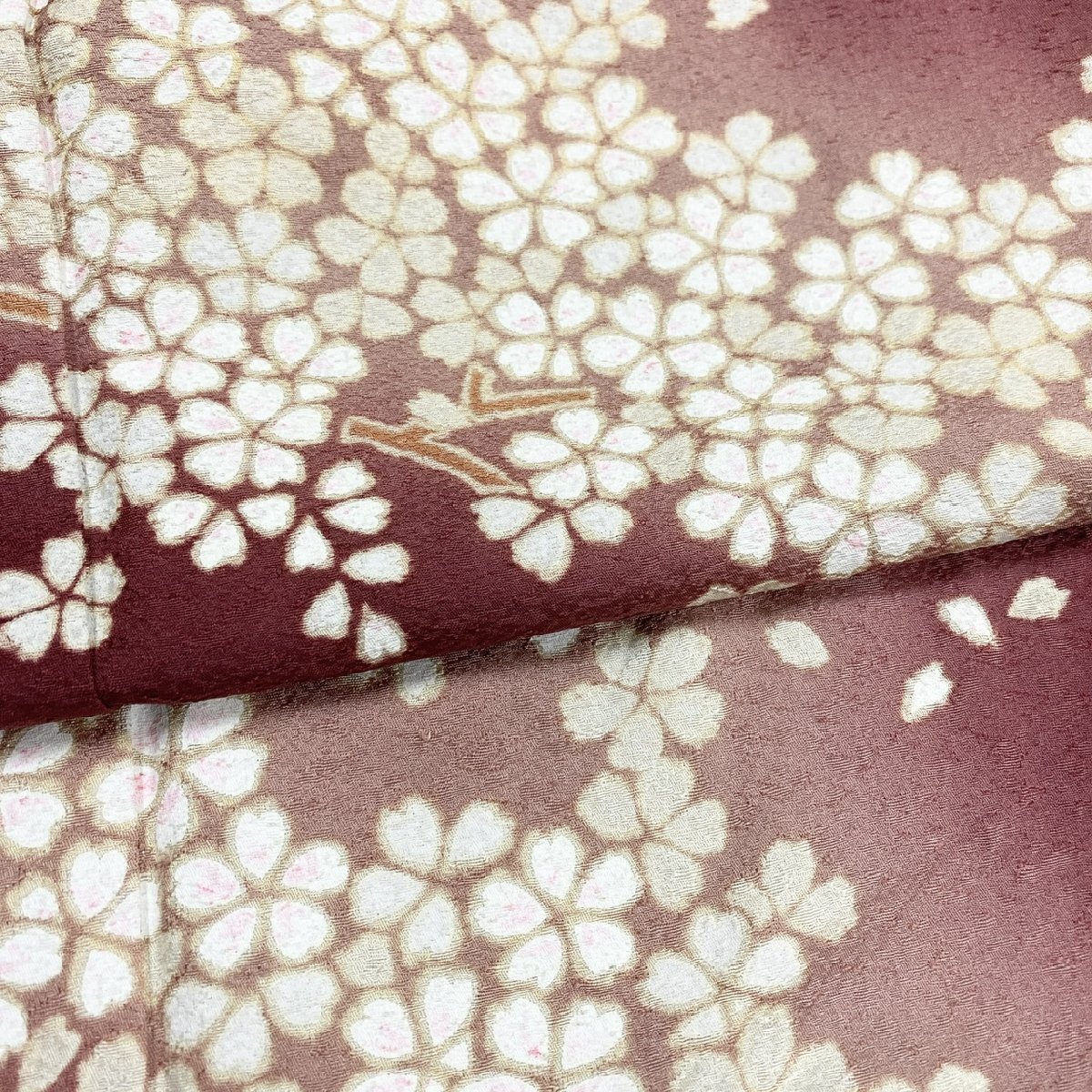 着物月花　ぼかし染　品のある花　訪問着　正絹　共八掛　ガード加工　ki6093_画像7
