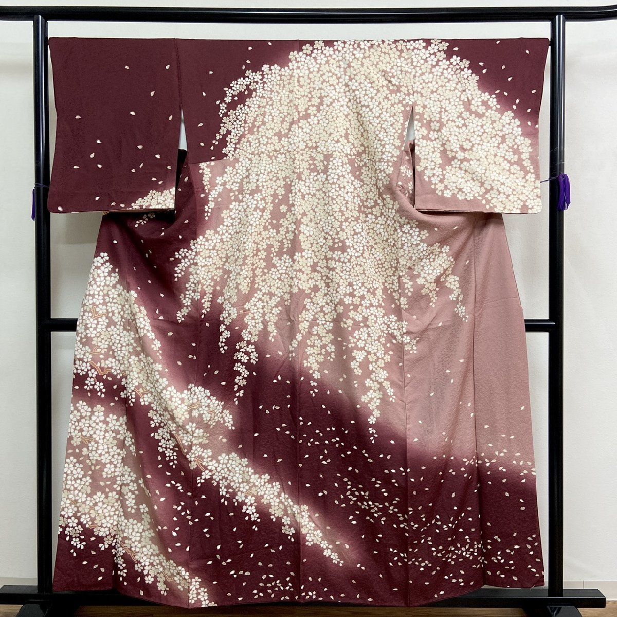 着物月花　ぼかし染　品のある花　訪問着　正絹　共八掛　ガード加工　ki6093_画像1