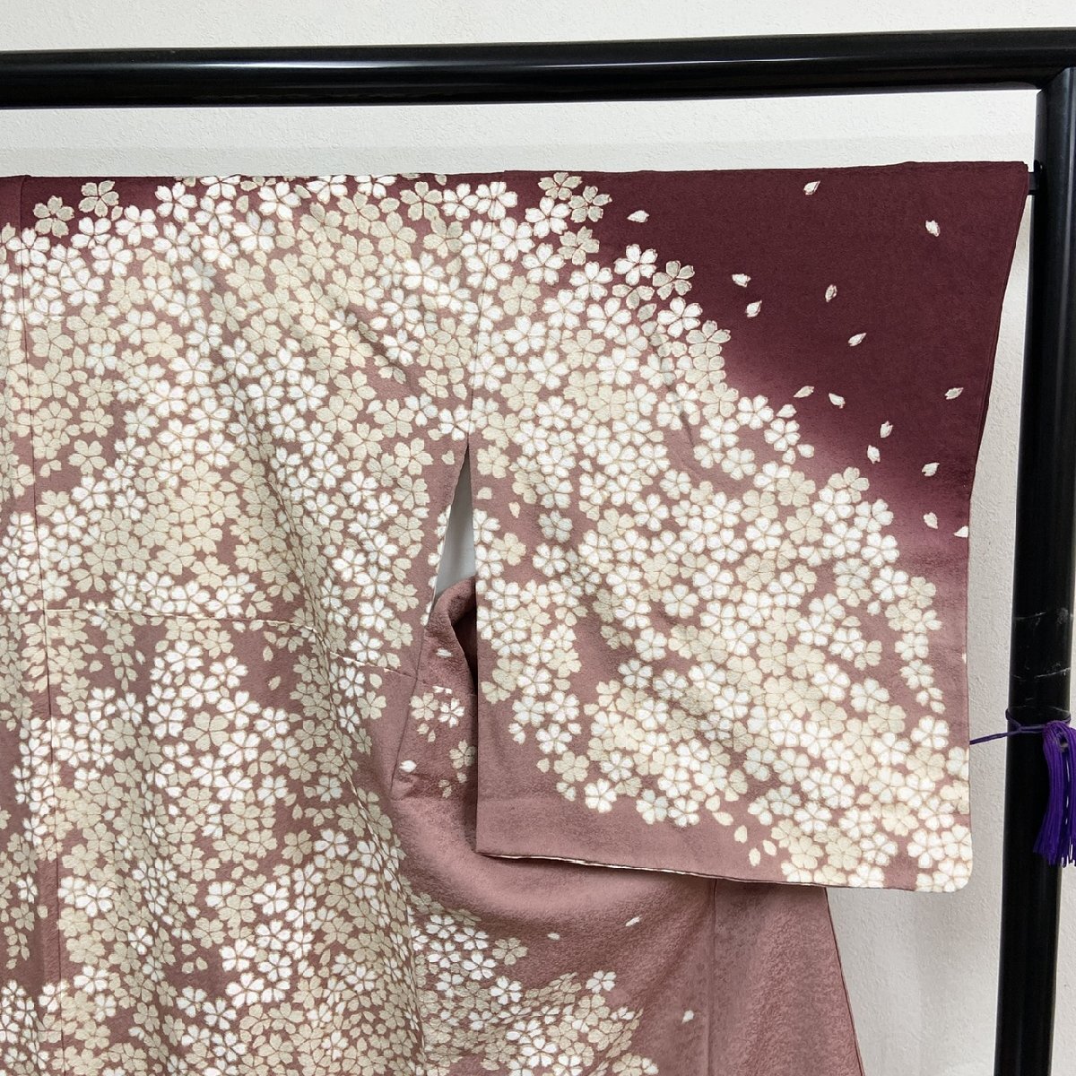 着物月花　ぼかし染　品のある花　訪問着　正絹　共八掛　ガード加工　ki6093_画像2