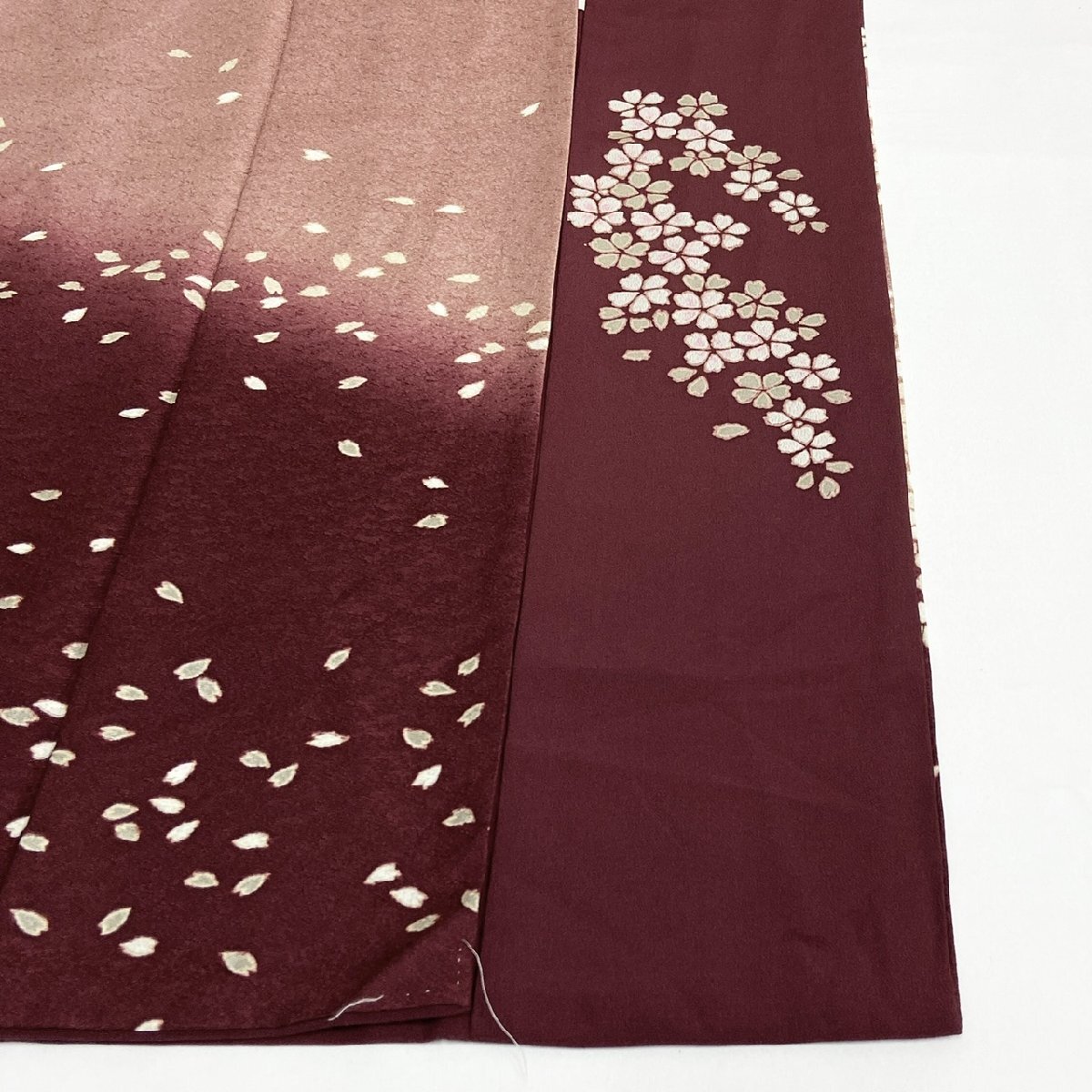 着物月花　ぼかし染　品のある花　訪問着　正絹　共八掛　ガード加工　ki6093_画像8