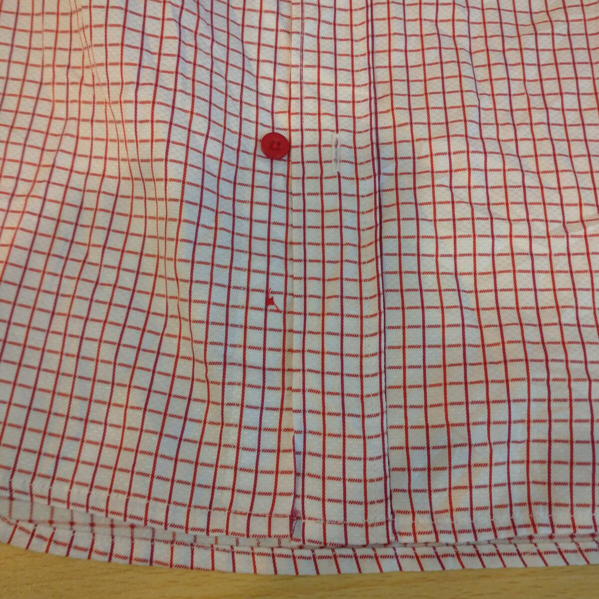 中古 アメリカ古着 Bruno Conte 長袖シャツ メンズ XLサイズ相当 2L LL 白 赤 チェック カジュアル おしゃれ 送料無料_画像7