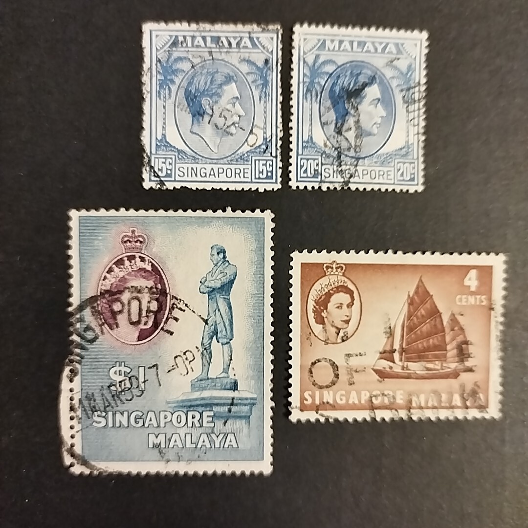 マラヤ連邦・マレー諸地域の切手 13枚 外国切手 MALAYA MALAYA SINGAPORE MALAYSIA JOHOR シンガポール マラヤ マレーシア ジョホール_画像3