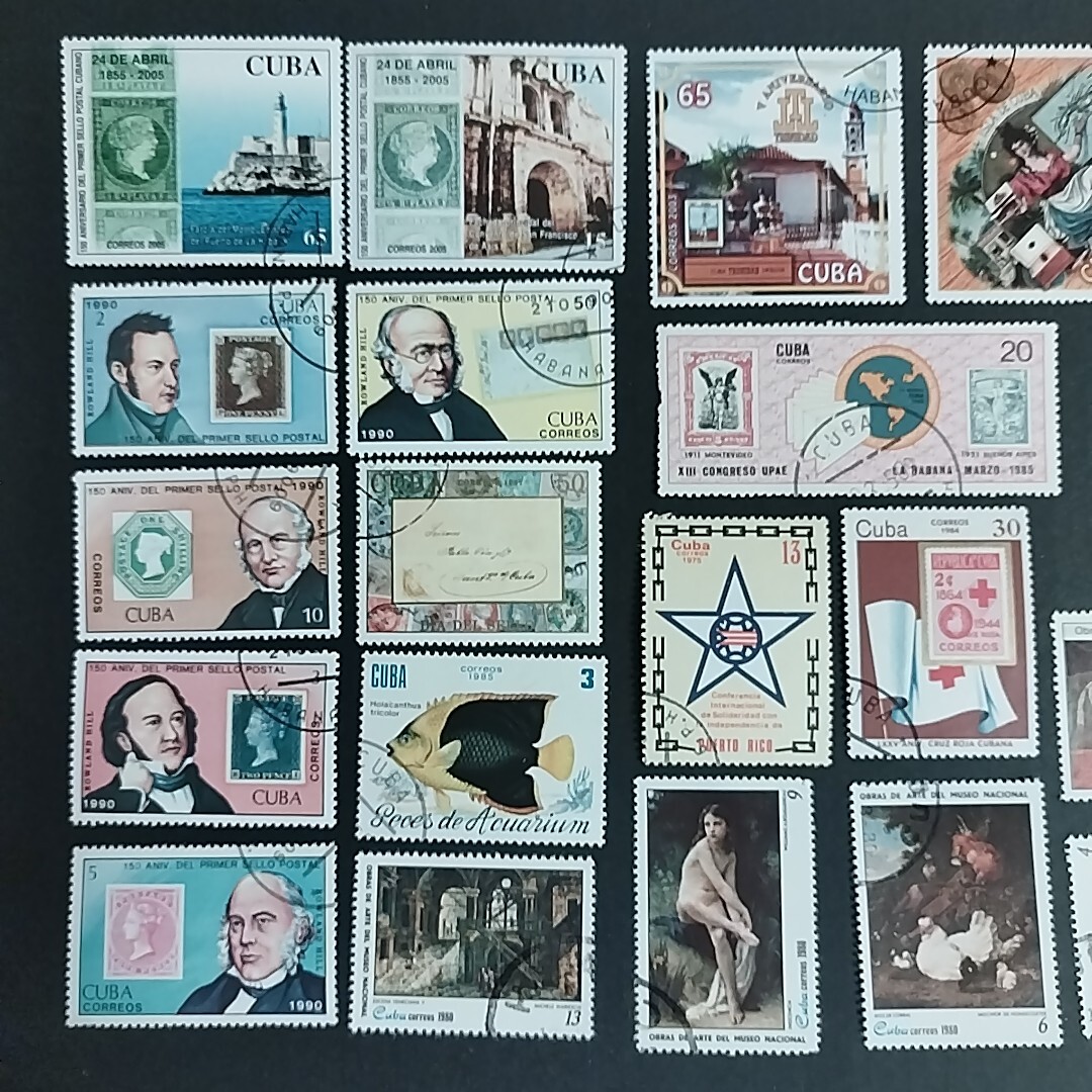 кий ba. марка 22 листов зарубежный марка CUBA used пейзаж персона марка картина марка