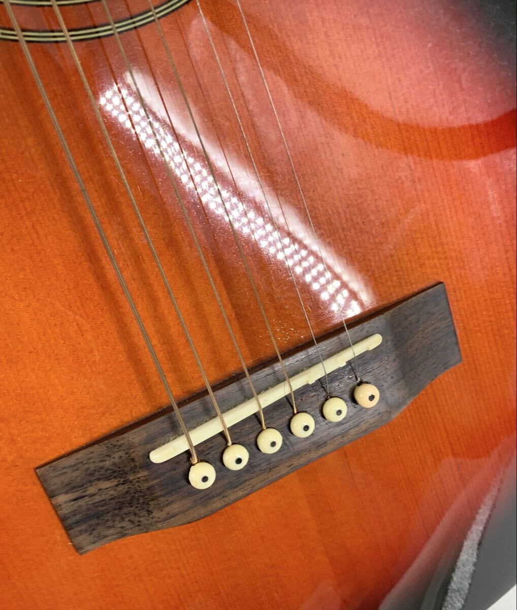 【15】ギター ミニアコースティックギター 弦楽器 ヤイリ S.yairi YM-17 VS ノーメンテ 動作未確認 サンバースト ケース付き 中古_画像6