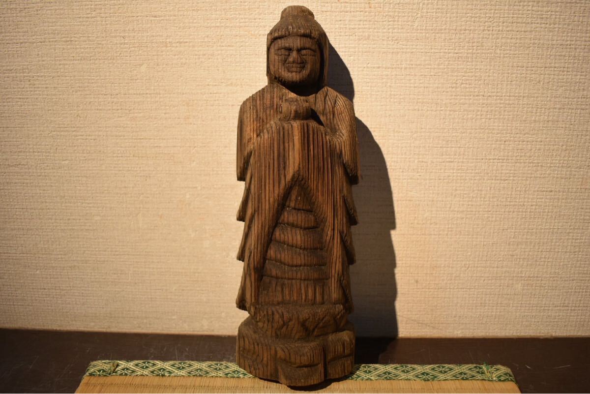 【GE】E483【コレクター所蔵品】時代 円空仏/仏教美術 仏像 佛 置物 彫刻 骨董品 時代品 美術品 古美術品 nr_画像3