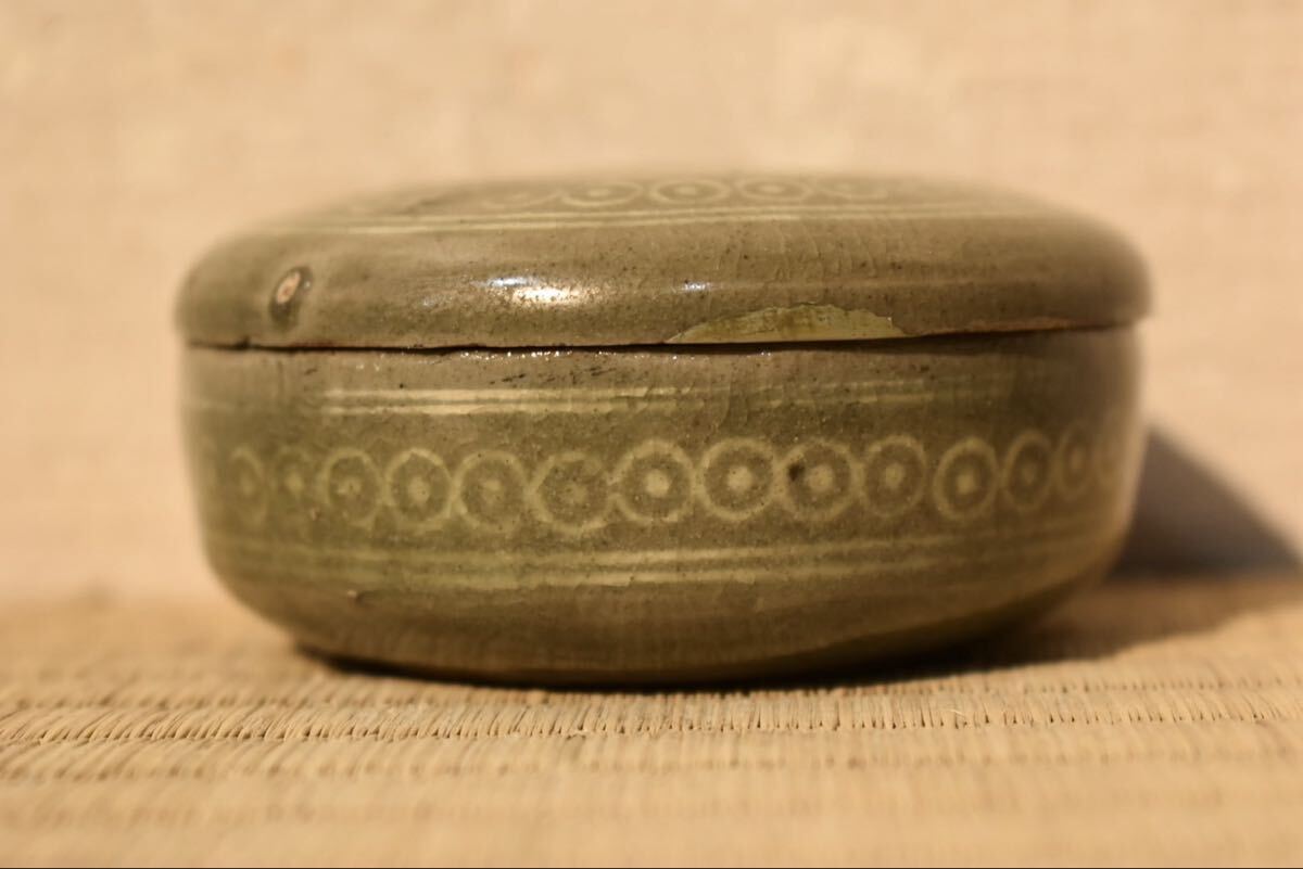 【GE】E496◆李朝・高麗コレクター放出品◆時代 高麗青磁香合/中国古玩 朝鮮美術 香道具 盒子 蓋物 骨董品 時代品 美術品 古美術品 韓国 ow_画像3