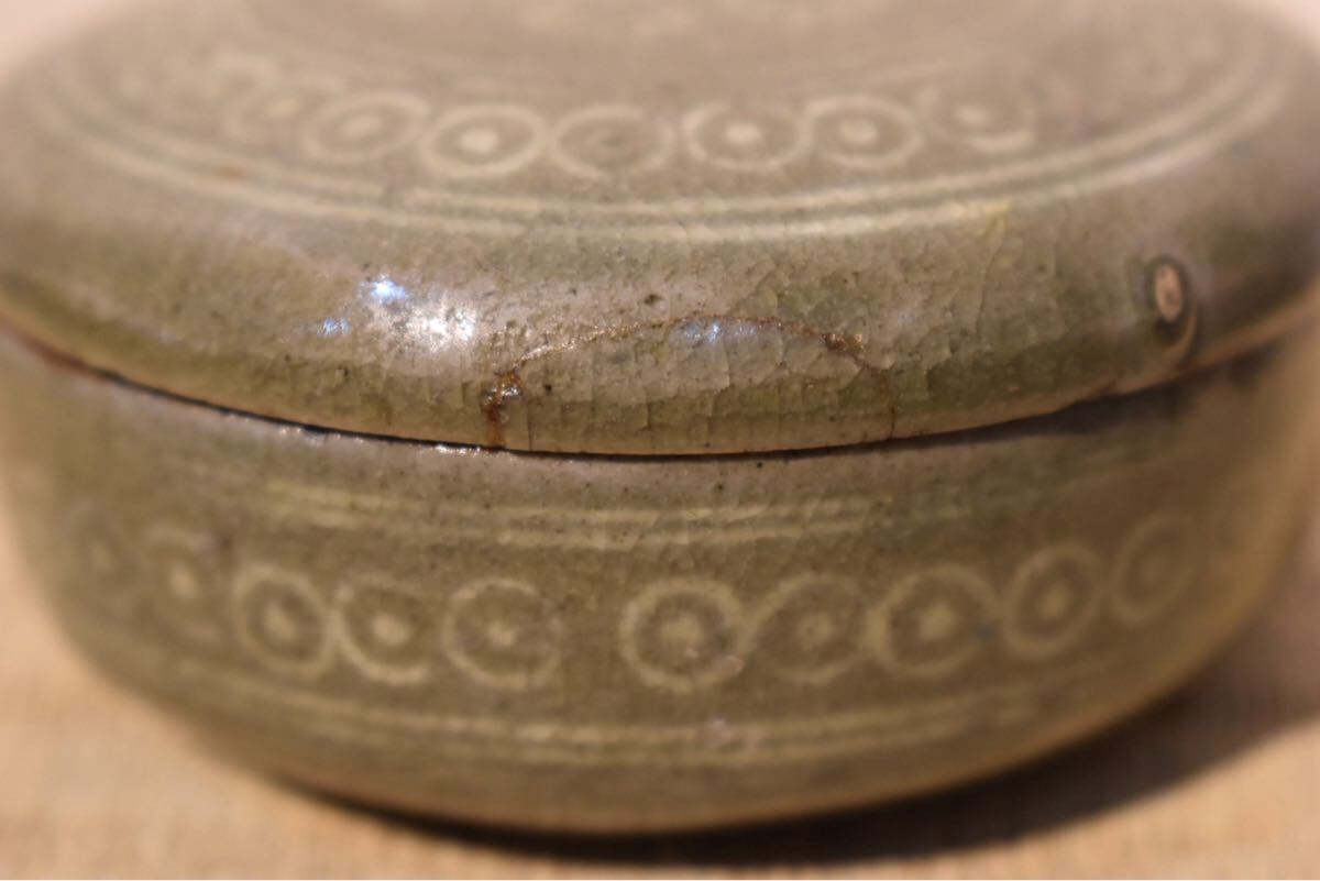 【GE】E496◆李朝・高麗コレクター放出品◆時代 高麗青磁香合/中国古玩 朝鮮美術 香道具 盒子 蓋物 骨董品 時代品 美術品 古美術品 韓国 ow_画像8