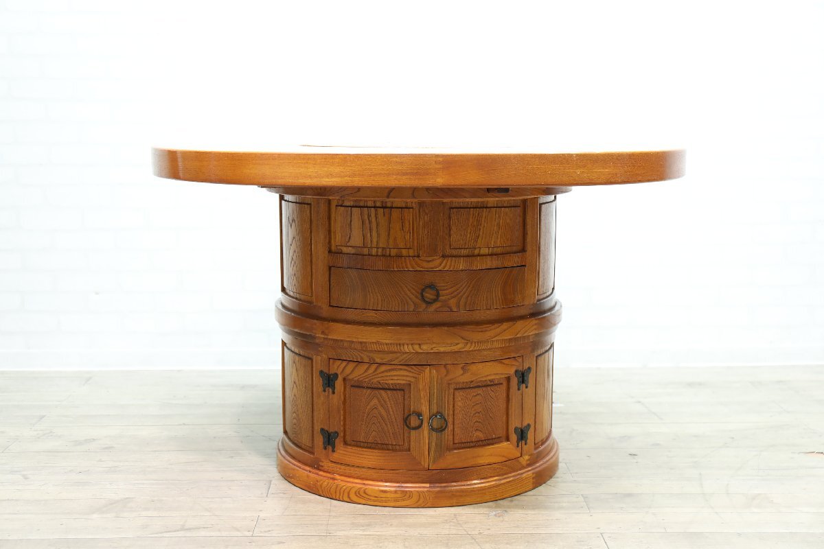 #[I0711]* самовывоз * высококлассный *keyaki* дзельква * круг . стол * обеденный 6 позиций комплект *.. обратная сторона стол * обеденный комплект * обеденный стол *