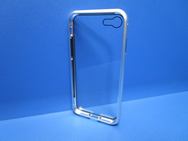 campino カンピーノ アルミハイブリッドケース アルミバンパー + 強化ガラス マグネット式 iPhone SE 第3・2世代 8 7 シルバー ★t_画像5