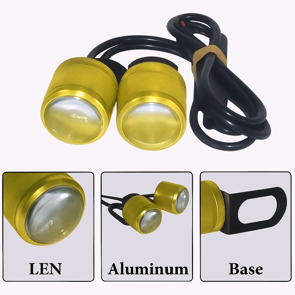 2球 バイク フォグ ランプ LED フラッシュ 点滅 ストロボ 黄色 アンバー イエロー テール バックランプ 12V 汎用 オフロード 警告灯_画像9