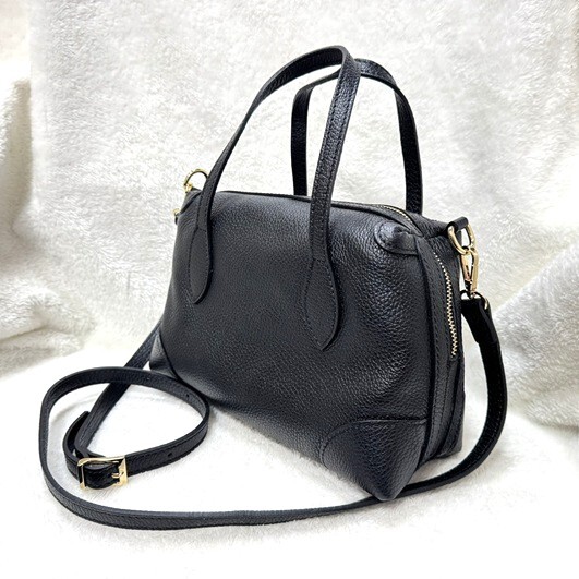 ◆新品☆MARCO BIANCHINI☆2WAYミニボストンバック★本革★BLACK☆4_画像4