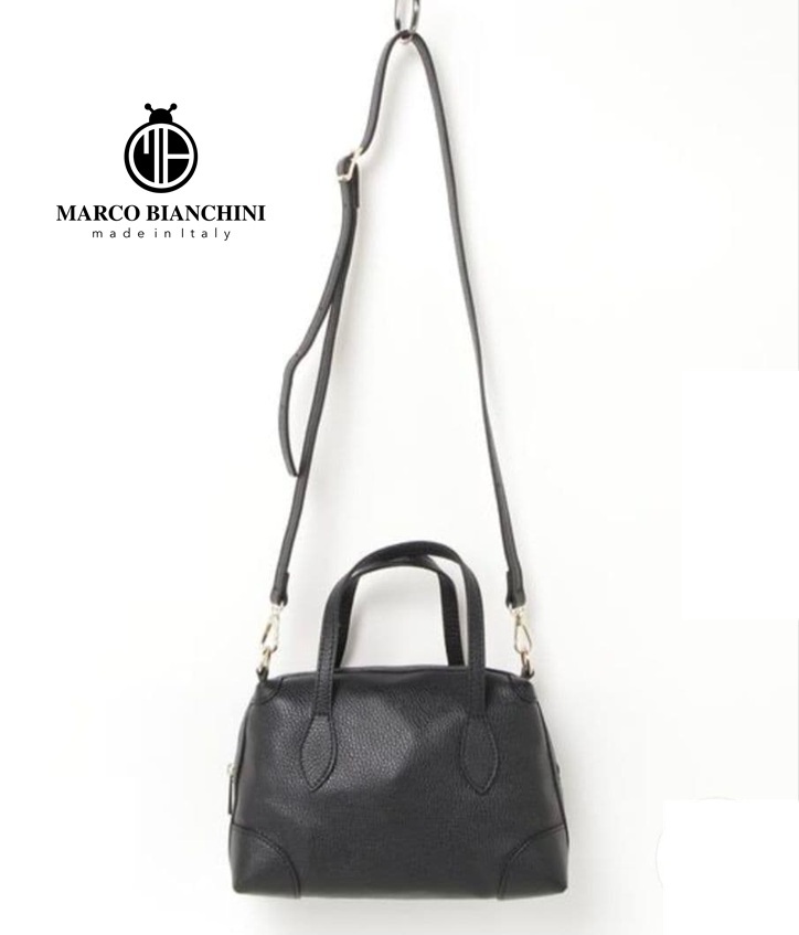 ◆新品☆MARCO BIANCHINI☆2WAYミニボストンバック★本革★BLACK☆4_画像2