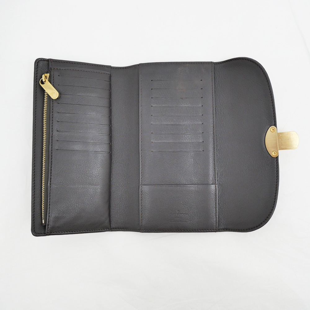 【名東】ルイヴィトン 長財布 ポルトフォイユ・アメリア ショコラ ゴールド金具 こげ茶色 M95968 レディース メンズ_画像5