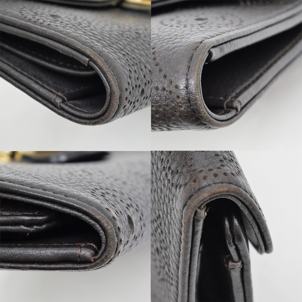 【名東】ルイヴィトン 長財布 ポルトフォイユ・アメリア ショコラ ゴールド金具 こげ茶色 M95968 レディース メンズ_画像10