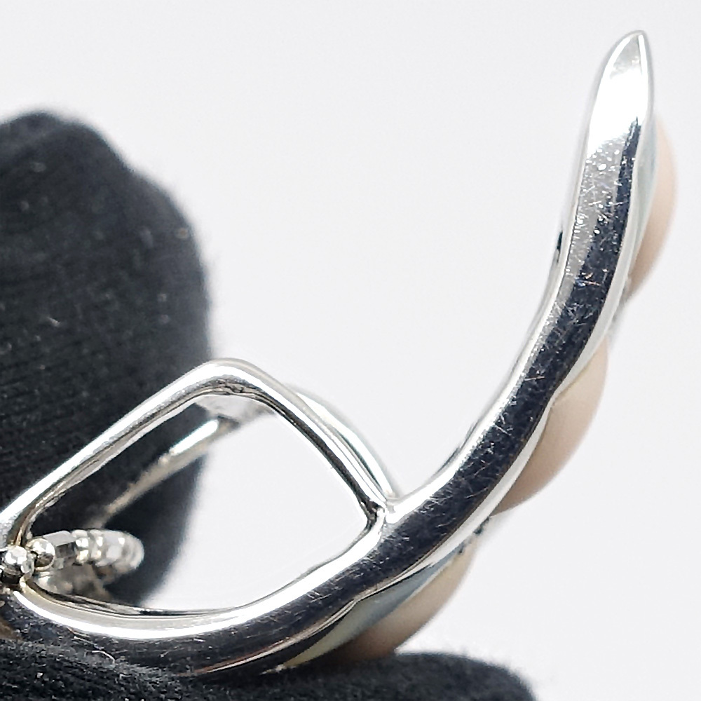 [.] ювелирные изделия колье примерно 40cm D0.12ct коралл mother ob жемчуг K18WG женщина примерно 7.2g аксессуары корпус только 