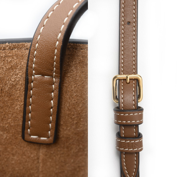 セリーヌ バッグ レディース スモールボックス ショルダーバッグ キュイル トリオンフ カーフ ブラウン CELINE 199263 中古_画像9