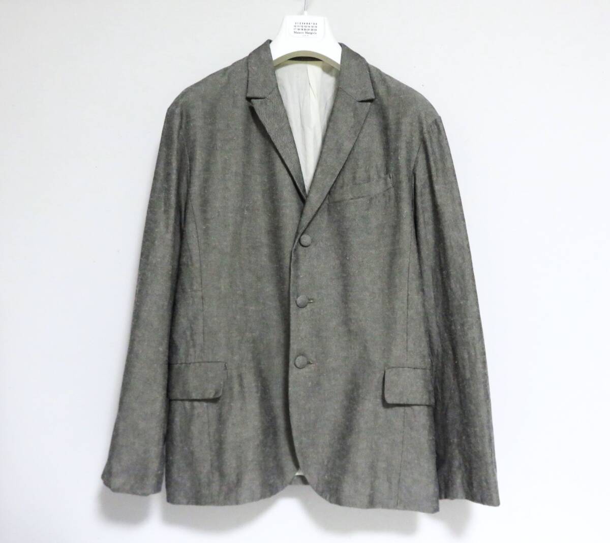 送料無料 新品 quitan コットン ヘンプ テーラード ジャケット 3 グレー 日本製 くるみボタン 本切羽 キタン_画像1