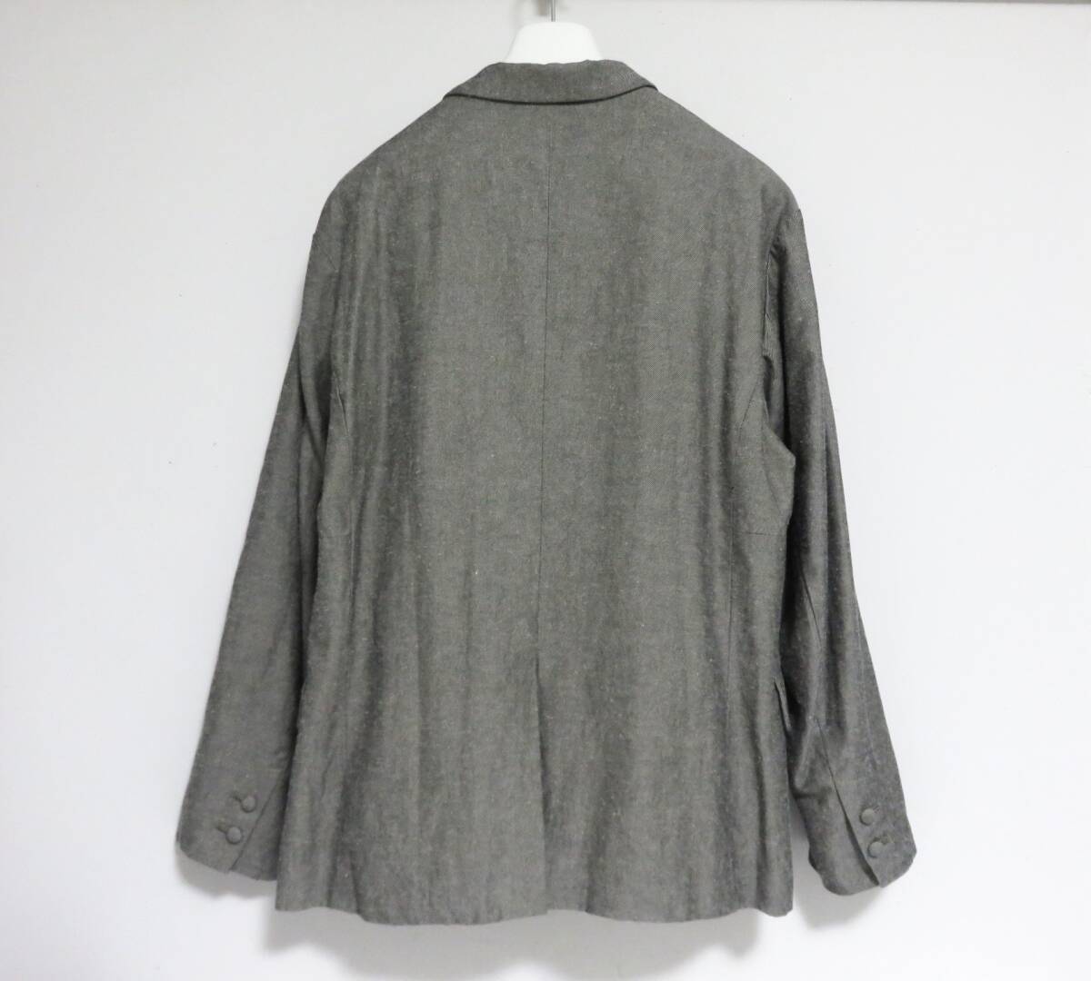 送料無料 新品 quitan コットン ヘンプ テーラード ジャケット 3 グレー 日本製 くるみボタン 本切羽 キタン_画像4
