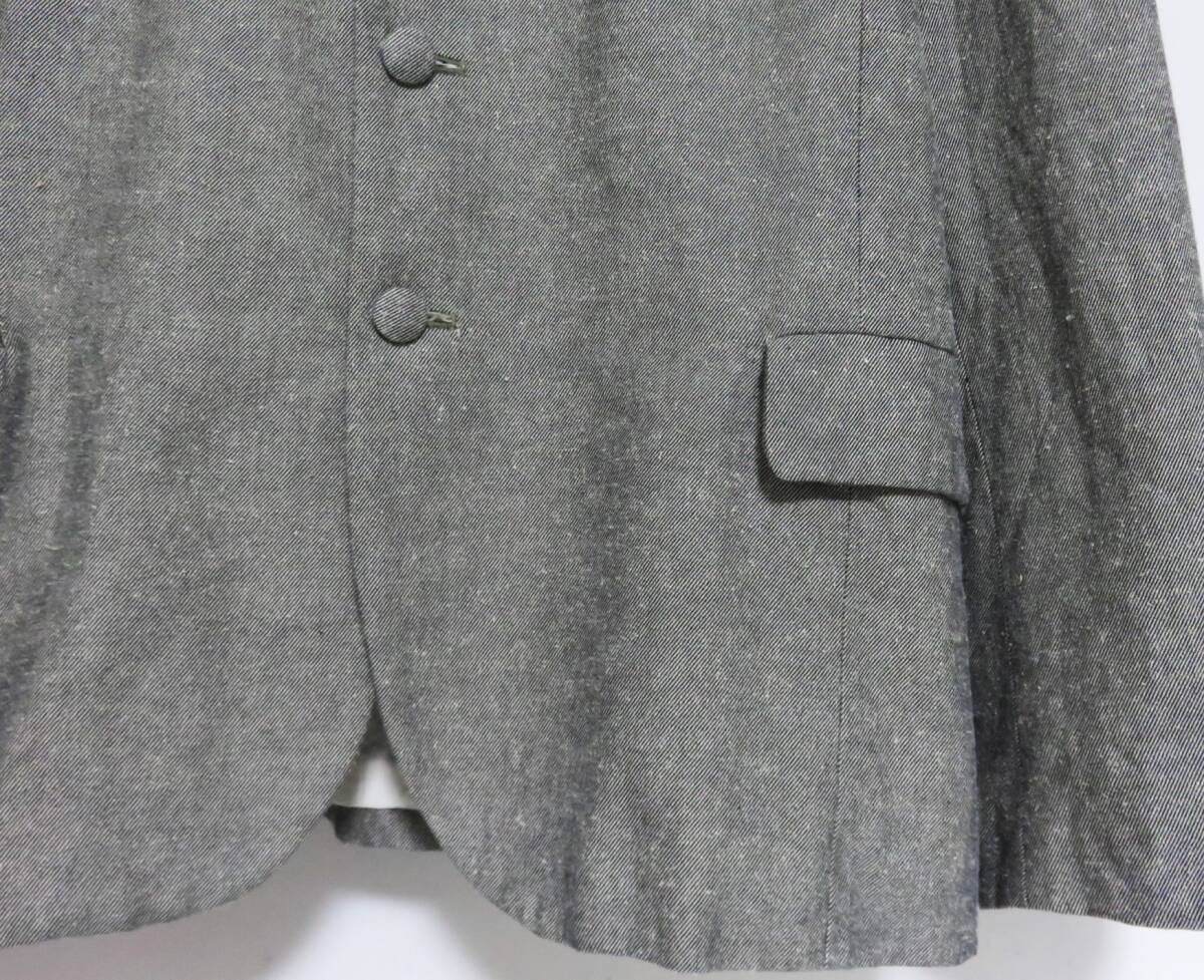 送料無料 新品 quitan コットン ヘンプ テーラード ジャケット 3 グレー 日本製 くるみボタン 本切羽 キタン_画像3