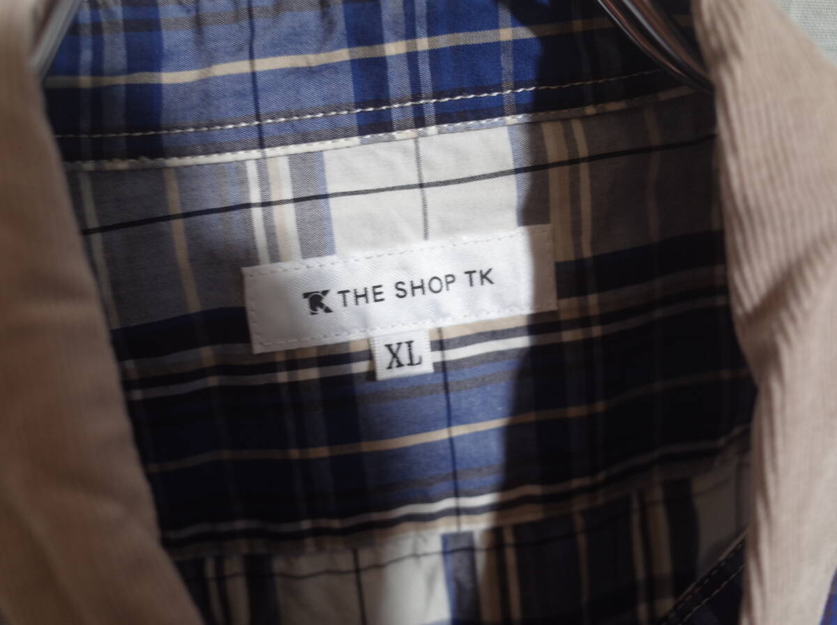メンズ pn107 タケオキクチ THE SHOP TK クレージーパターン チェック 長袖 シャツ XL ブルー系 青系 ネコポス可_画像4