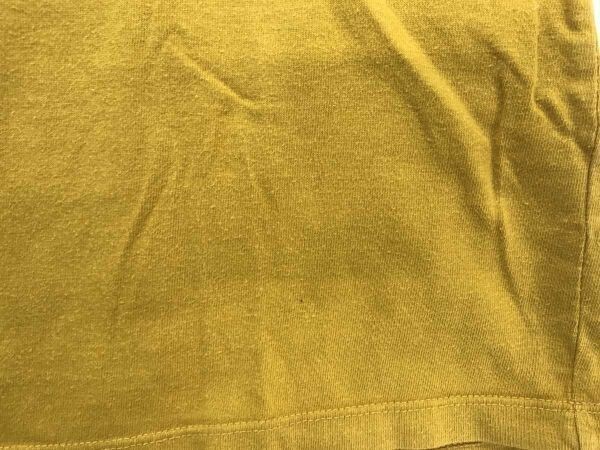graniph グラニフ レトロ 00s ドメスティック 古着 アニマルプリント 半袖Tシャツ メンズ コットン100% 小さいサイズ SS マスタード_画像4
