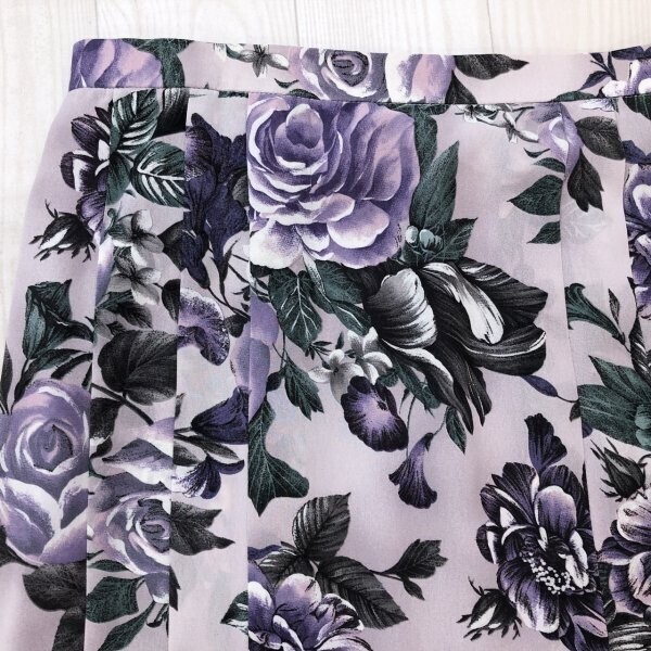 remalon レディース フラワープリント プリーツ スカート 薄紫_画像4