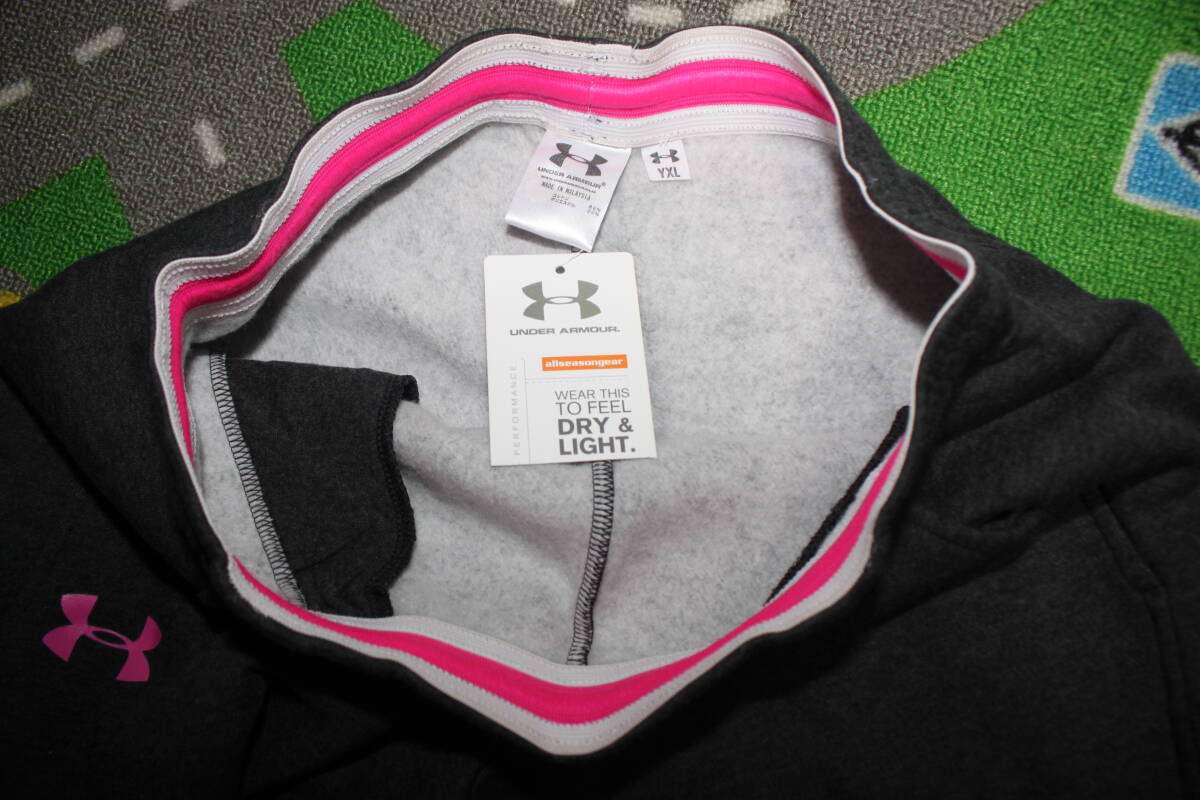 未使用 YXL160㎝ ガールズ アンダーアーマー 裏起毛 スウェットパンツ GTR1279 送料無料_画像4