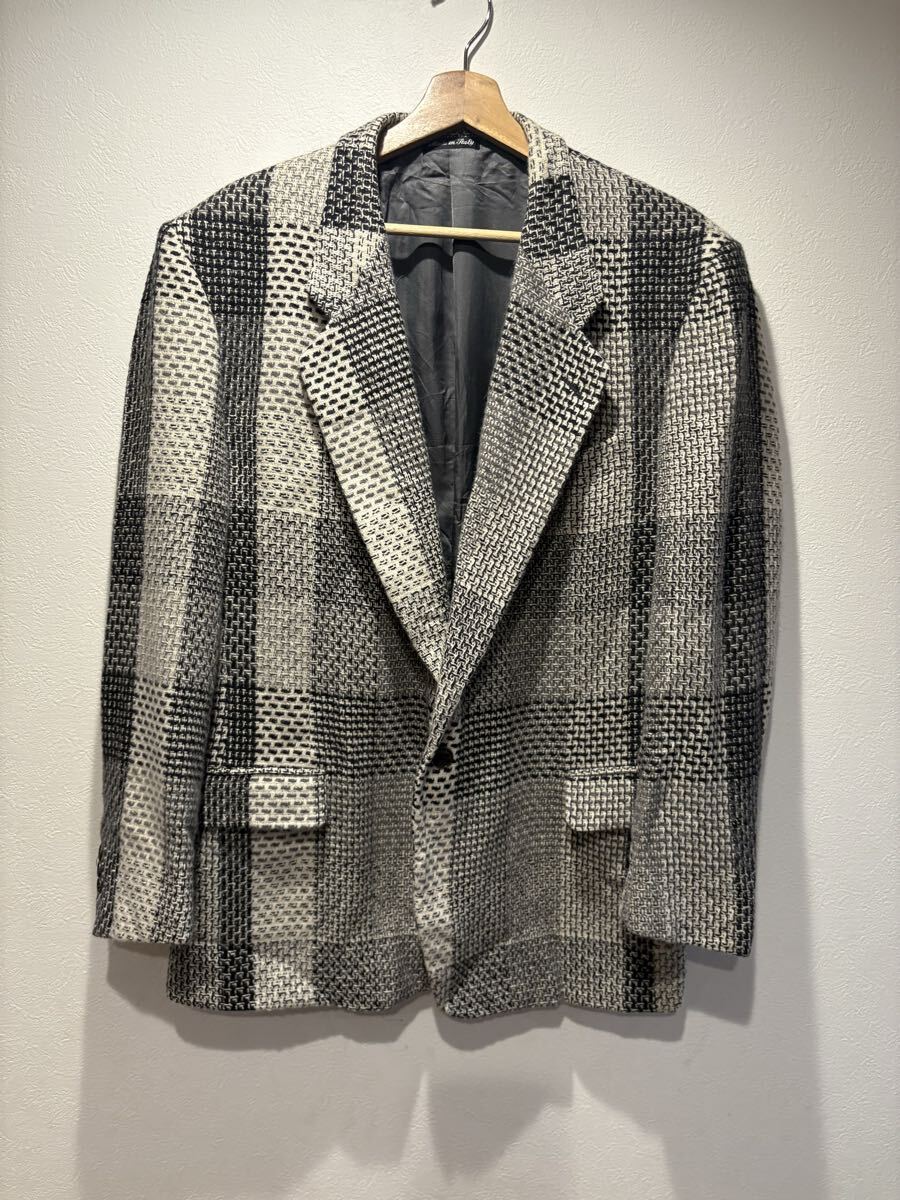 イタリー製LUCIANO SOPRANI アンゴラシルクニットテーラードジャケット 50_画像1