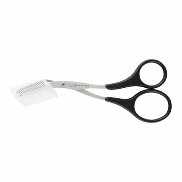 【vaps_7】貝印 グルーム(Groom!) クシ付マユハサミ2WAY HC3025 眉はさみ 眉ばさみ 右手専用 コーム 送込_画像2