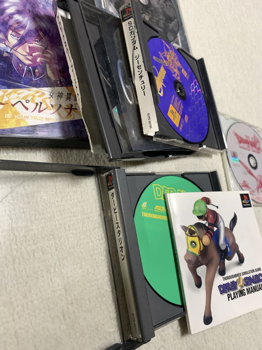 SONY プレイステーション PS1 SCPH-7000 本体 メモリーカード ソフト セット 中古 _画像8