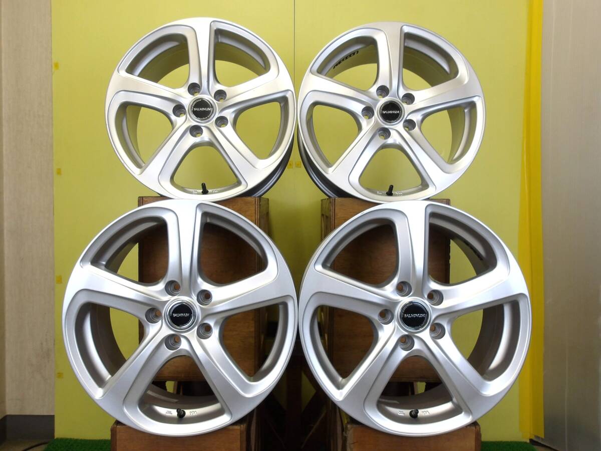 H2827 中古 4本 ブリヂストン BALMINUM 17 x 7J +45 5H 114.3 シルバー C-HR CHR CX-5 CX5 CX-8 CX8 CR-V CRV ジェイド レヴォーグ_画像1