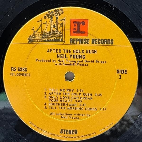良好盤!!【初版マトRe-1・別テイク】インサート付き USオリジ W無し NEIL YOUNG After The Gold Rush ('70 Reprise) Nils Lofgren表記のみ_画像4