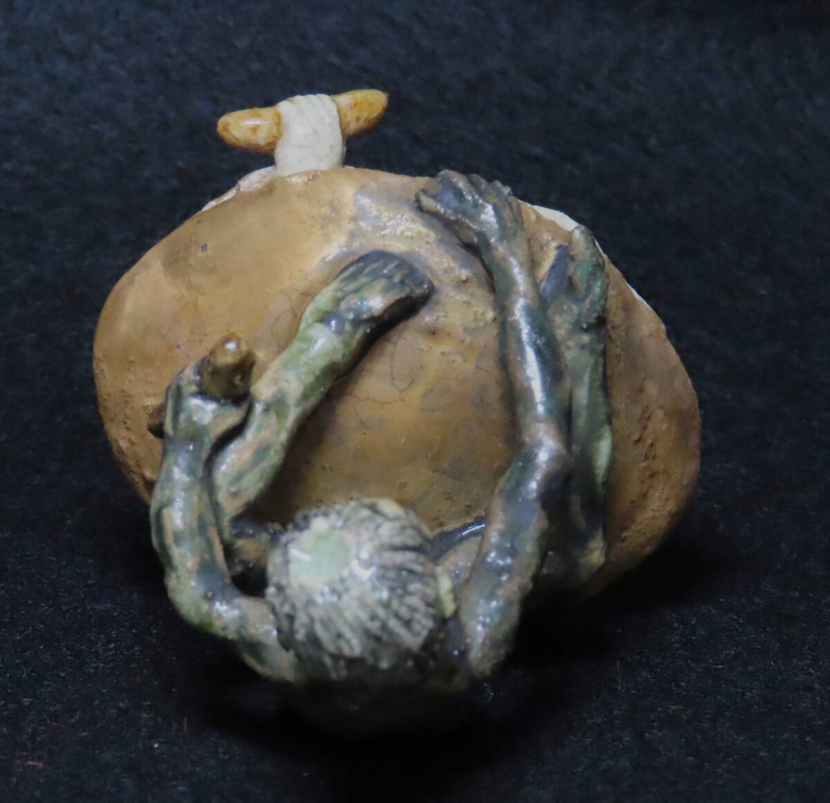 相場るい児　いたずら唐子と河童　共箱／陶芸　置物　オブジェ　河童　かっぱ_画像7