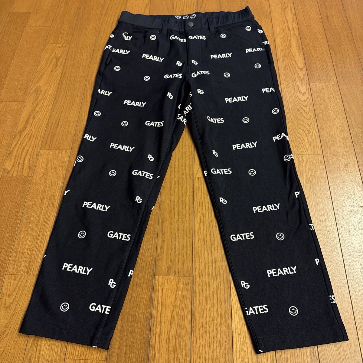 PEARLY GATES！ ロゴプリントパンツ！80〜84！大きめの男性向け！楽ちんパンツ！100円スタート！_画像1