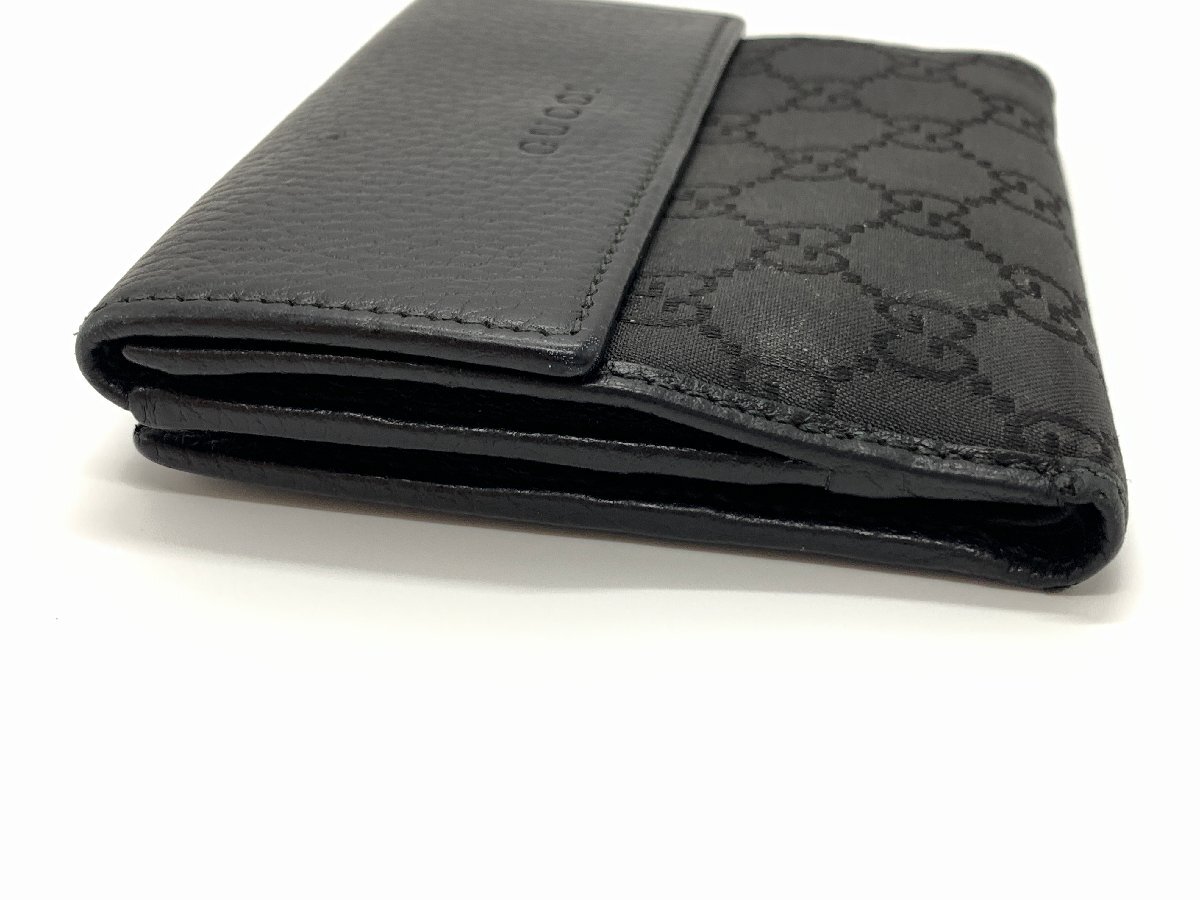 GUCCI グッチ GG柄 二つ折り 財布 ブラック系 黒色 143337 2091 ☆良品☆[84-1006-2E5]_画像3