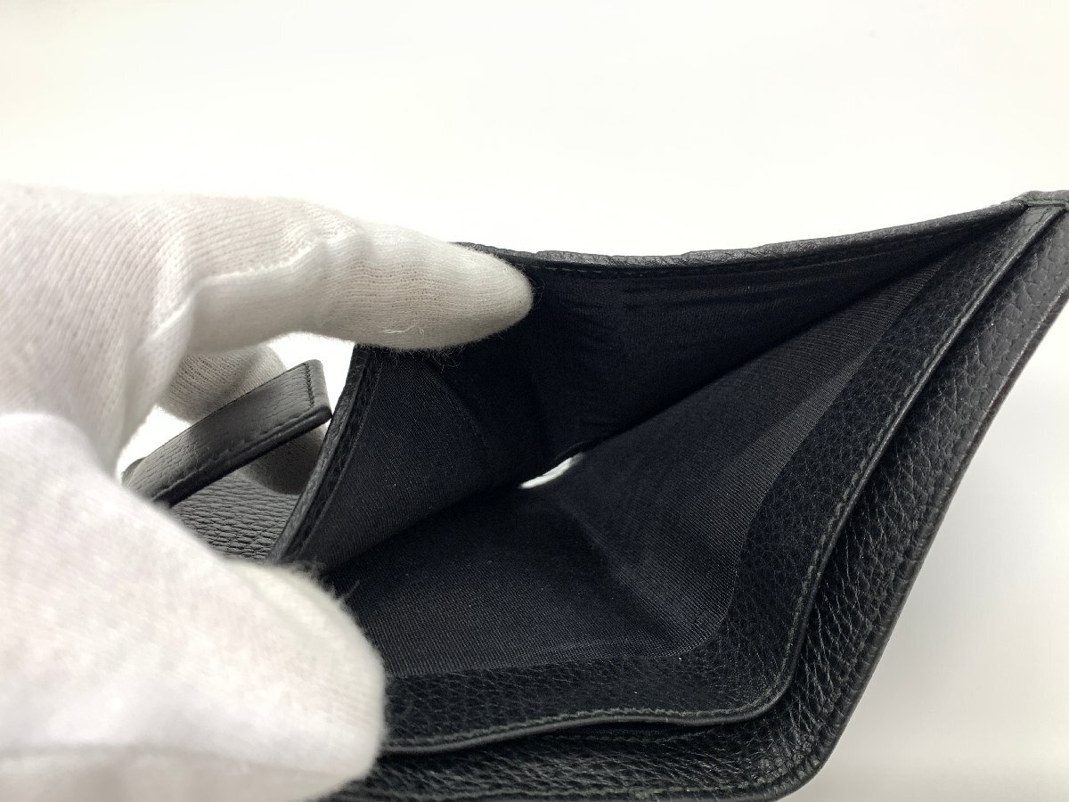 GUCCI グッチ GG柄 二つ折り 財布 ブラック系 黒色 143337 2091 ☆良品☆[84-1006-2E5]_画像6