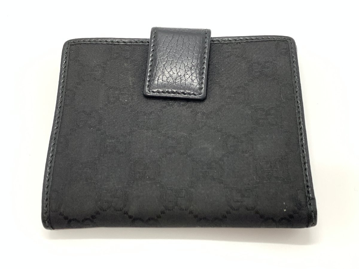 GUCCI グッチ GG柄 二つ折り 財布 ブラック系 黒色 143337 2091 ☆良品☆[84-1006-2E5]_画像2