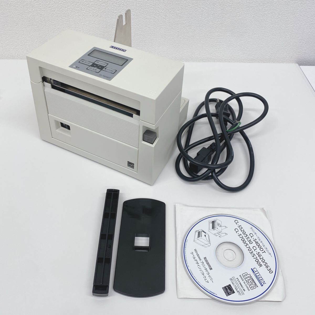 refle● 通電のみ確認　 CITIZEN ラベルプリンター　CL-S400DT 不足品あり　ジャンク　部品取り　現状品_画像1