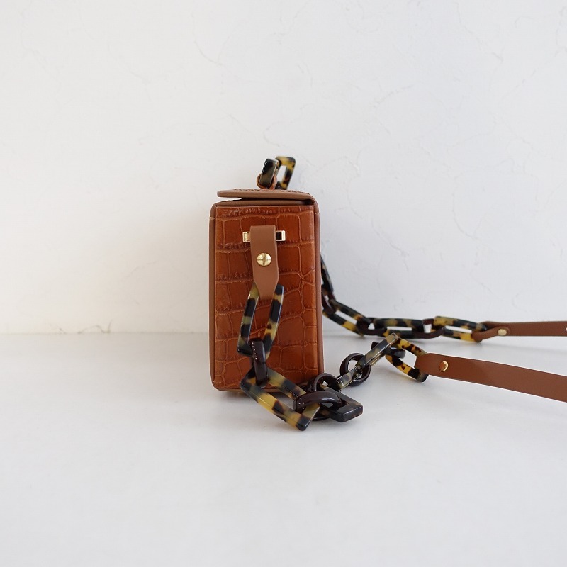 ニコジャンニ NICO GIANI *スクエアショルダーバッグ*ポシェットレザーブラウン(ba11-2509-67)【30J52】_画像2