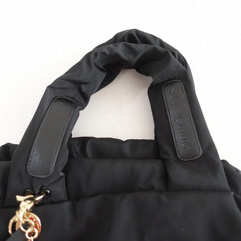  See by Chloe SEE BY CHLOE * сумка "Boston bag" * черный нейлон ручная сумка плечо ..(ba11-2408-53)[01I42]