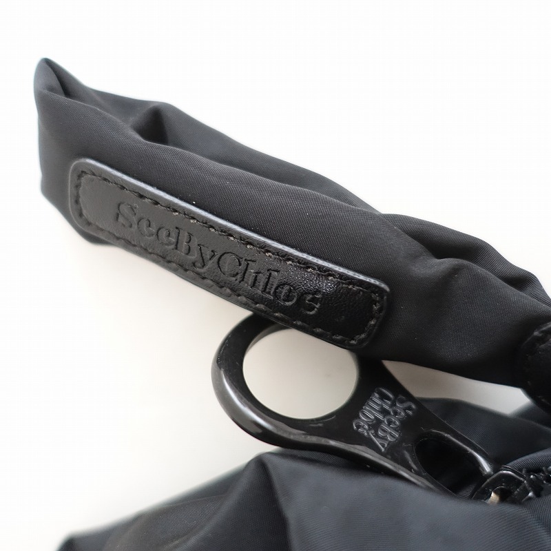  See by Chloe SEE BY CHLOE * сумка "Boston bag" * черный нейлон ручная сумка плечо ..(ba11-2408-53)[01I42]