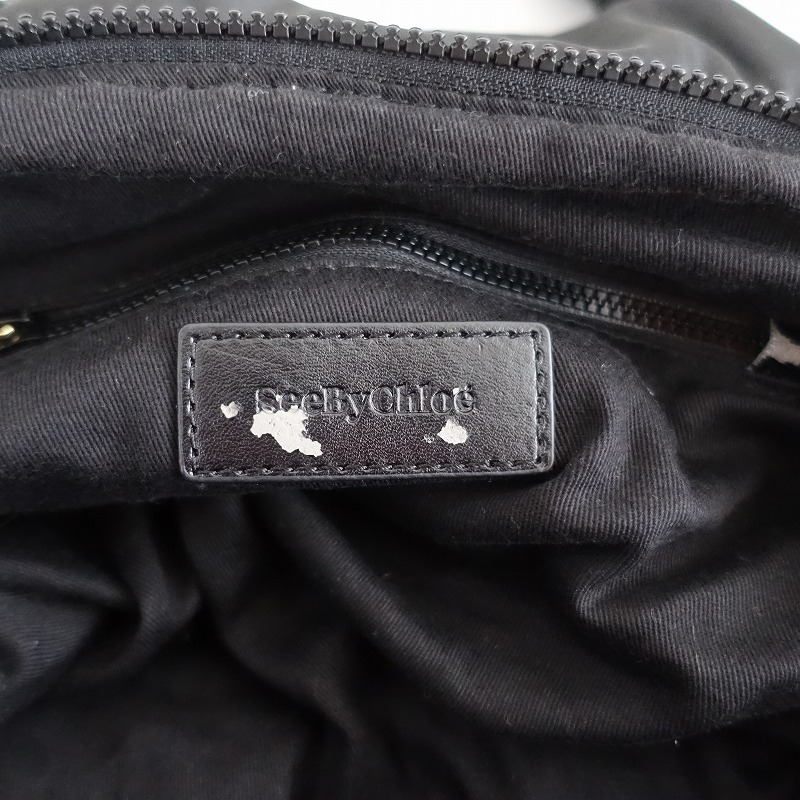  See by Chloe SEE BY CHLOE * сумка "Boston bag" * черный нейлон ручная сумка плечо ..(ba11-2408-53)[01I42]